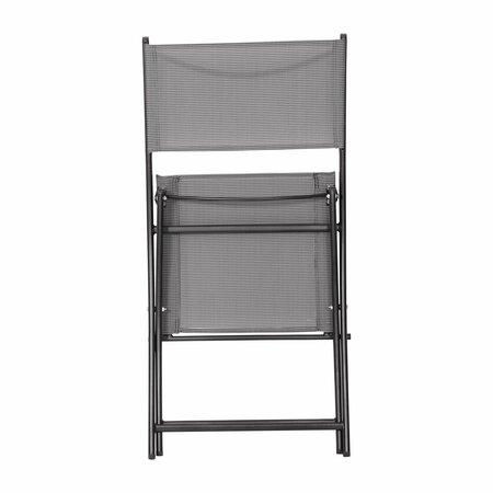 Flash Furniture Brazos Folding Chairs w/Gray Flex Comfort Material Backs and Seats and Black Metal Frames, 2PK TLH-SC-097-GRY-02-GG